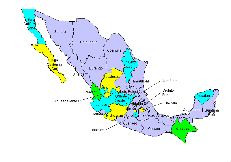 mexico political map